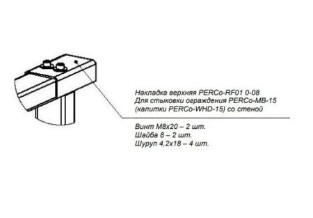 Накладка верхняя для стыковки секции ограждения PERCo-RF01 0-08