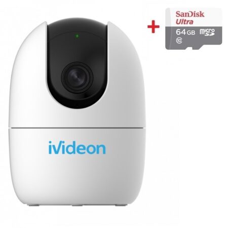 Комплект видеонаблюдения Ivideon Cute 360 + карта памяти 64Gb